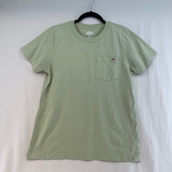 Dickies T-Shirt Women’s Medium Light Green Heavyweight Pocket - Picture 1 of 12